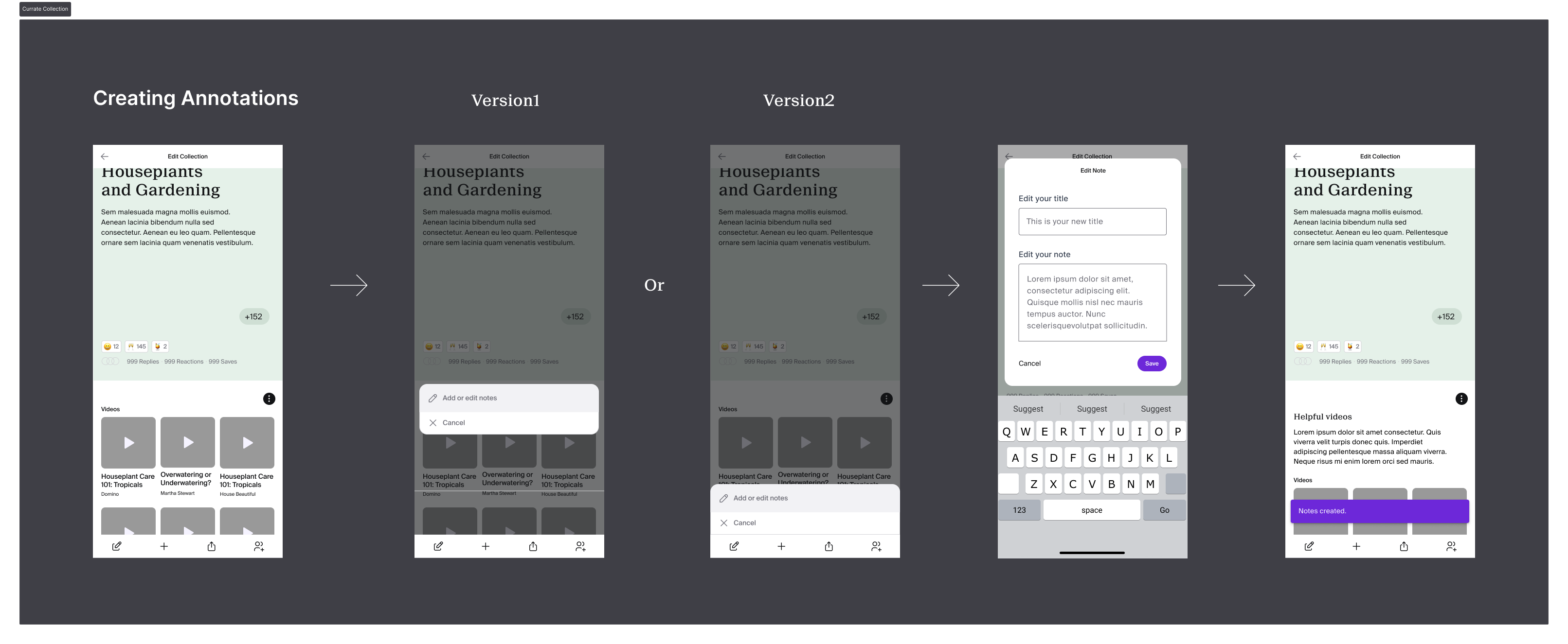 Create Annotations Screens